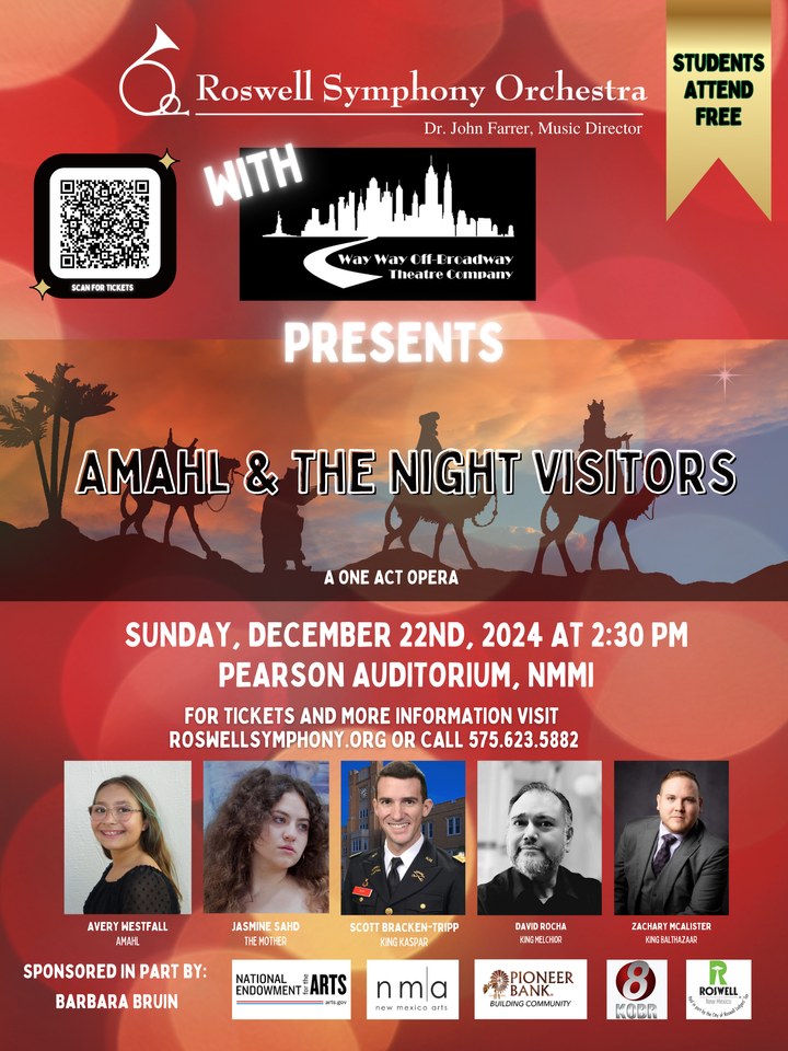 Roswell Symphony Orchestra and regional performers to the present classic holiday opera ‘Amahl & the Night Visitors’